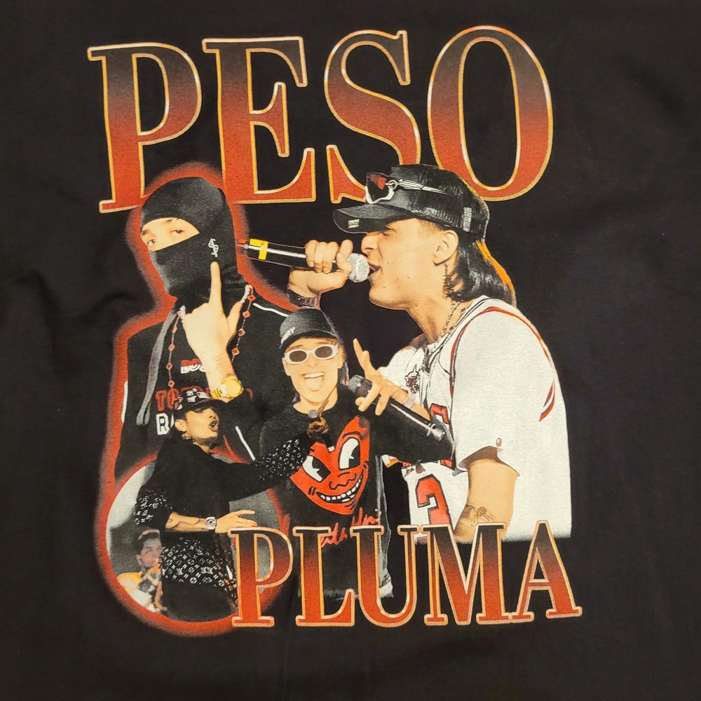 Peso Pluma Concert Graphic T-Shirt Black‎ XL Cotton Heavyweight Tee